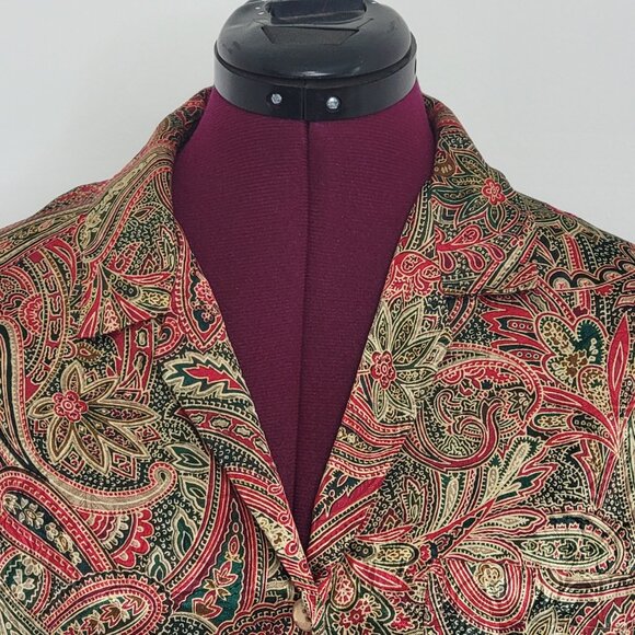 Victoria's Secret 90's Intimates Sleep Lounge Night Shirt Paisley Satin Size Sm - Picture 2 of 12